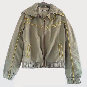 New Mike & Chris Bomber Jacket in Khaki with Removable Hood